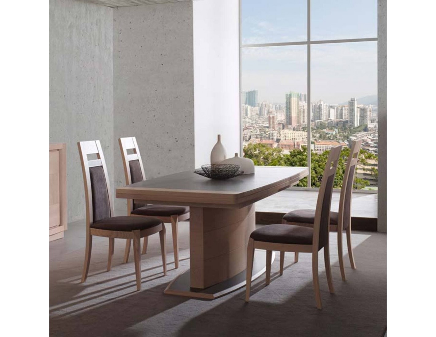 Table De Repas Extensible Avec Pied Central Collection Marina