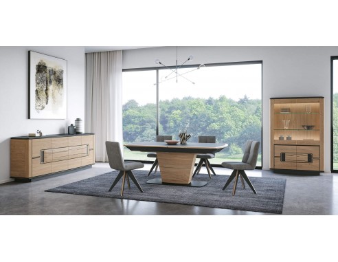 Table de repas pied central -...